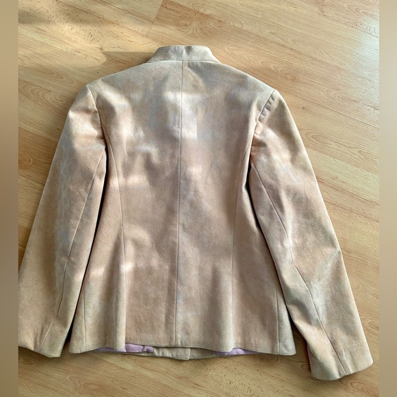 Vintage faux suede pale pink suit skirt set size 6 - Picture 11 of 16